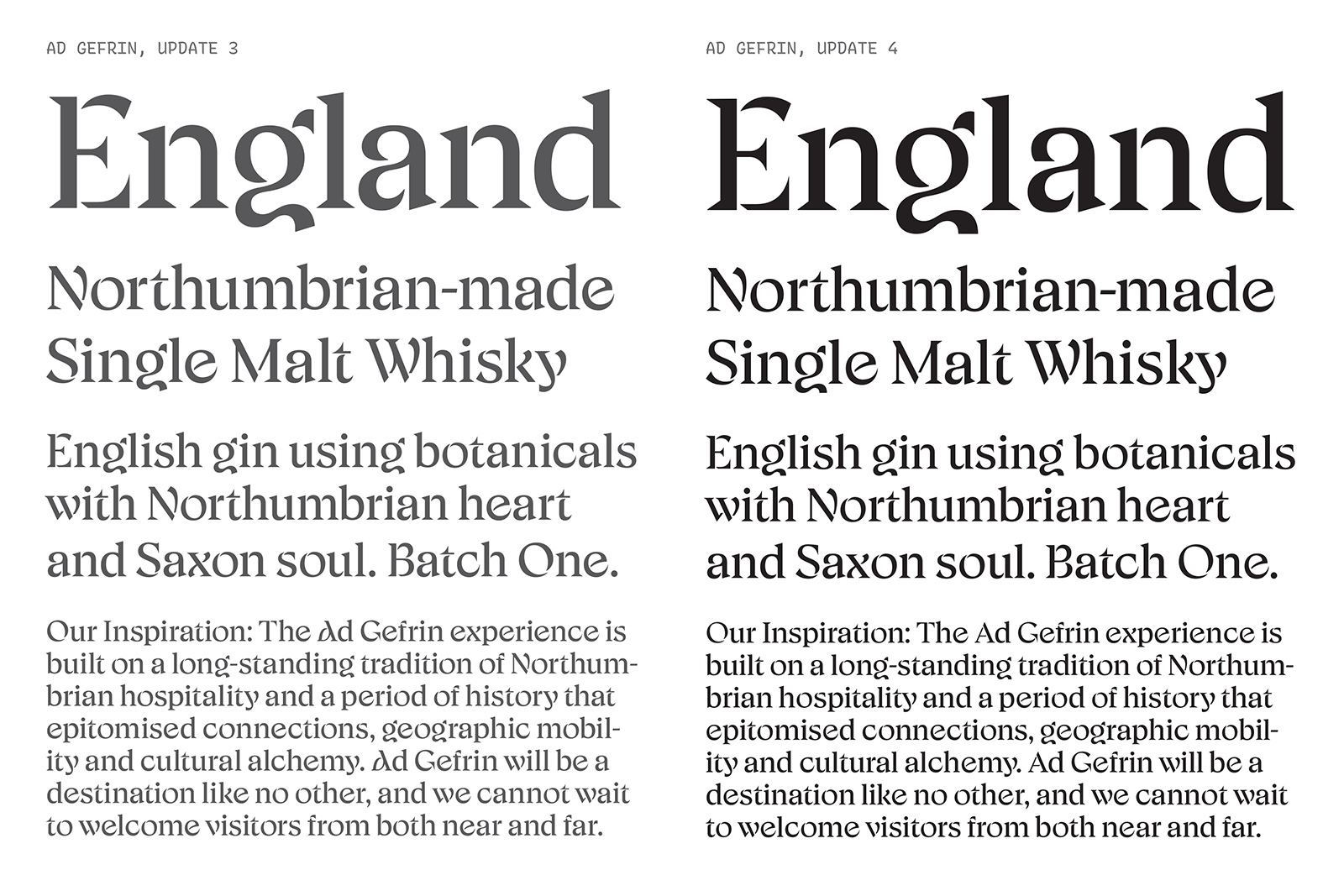 Rough sketches to explore visual ideas for Ad Gefrin’s custom font