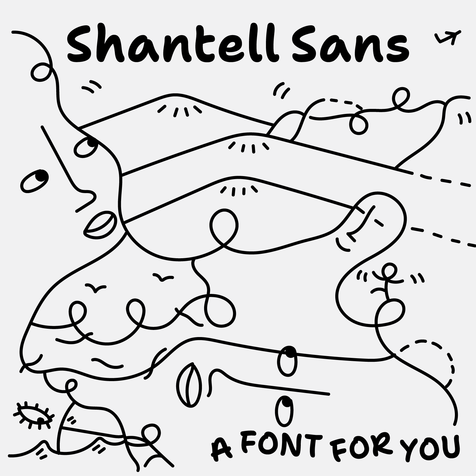 A promo image for Shantell Sans. Illustration by Shantell Martin.