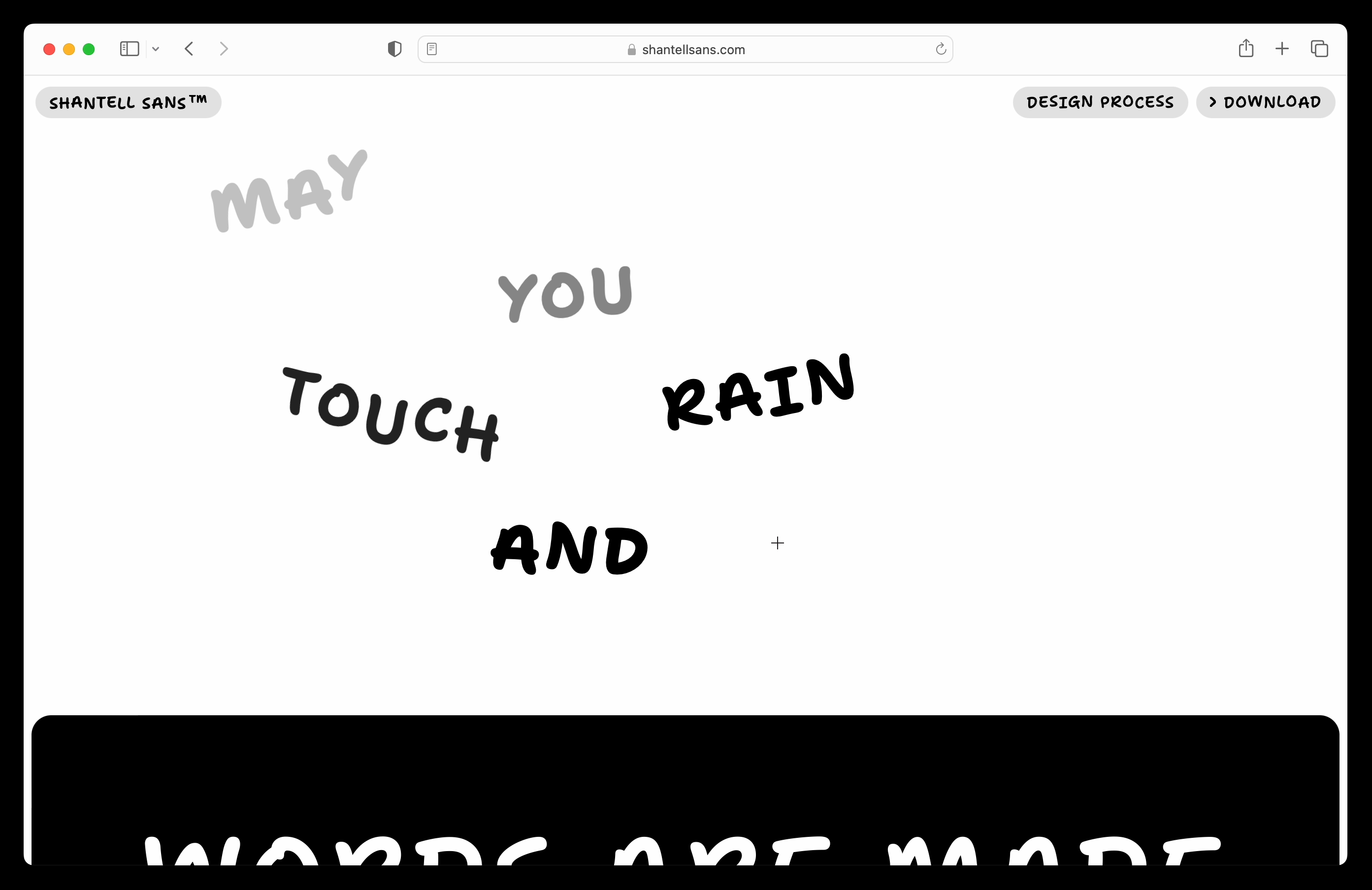 Screenshot of the Shantell Sans minisite.