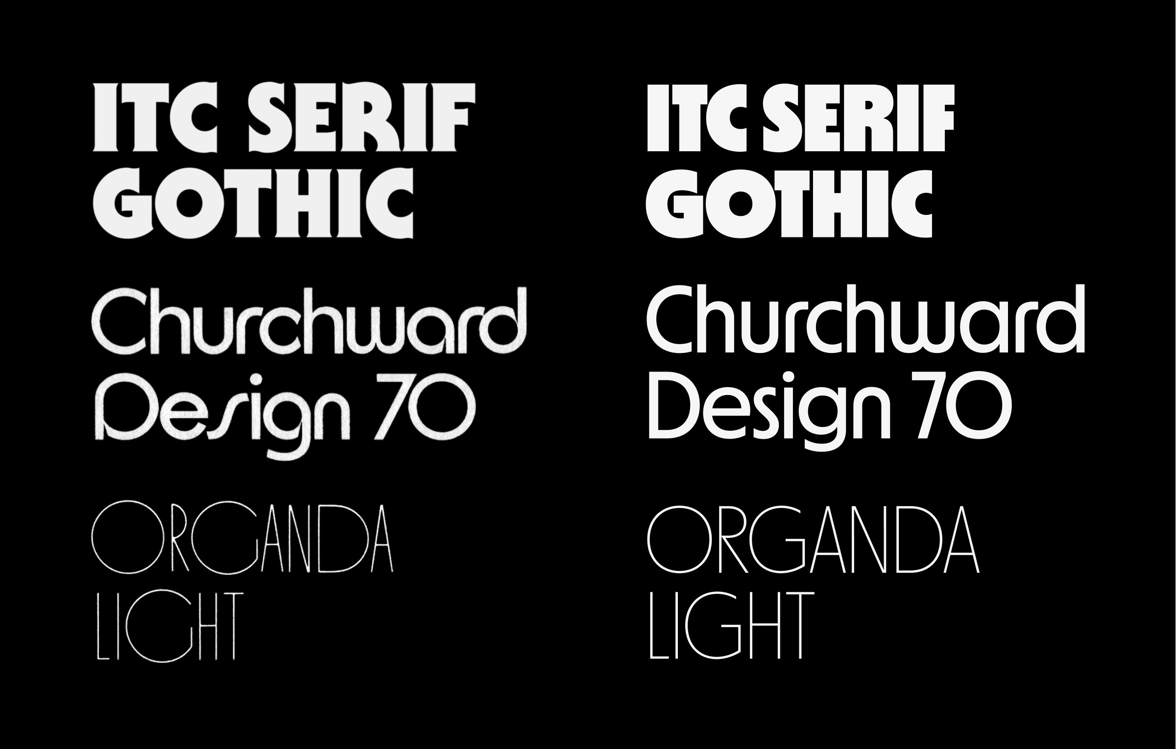 Typefaces influencing different weights of MD Nichrome