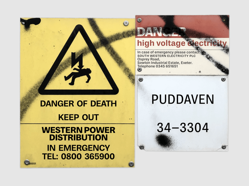 A group of warning signs set in MD System