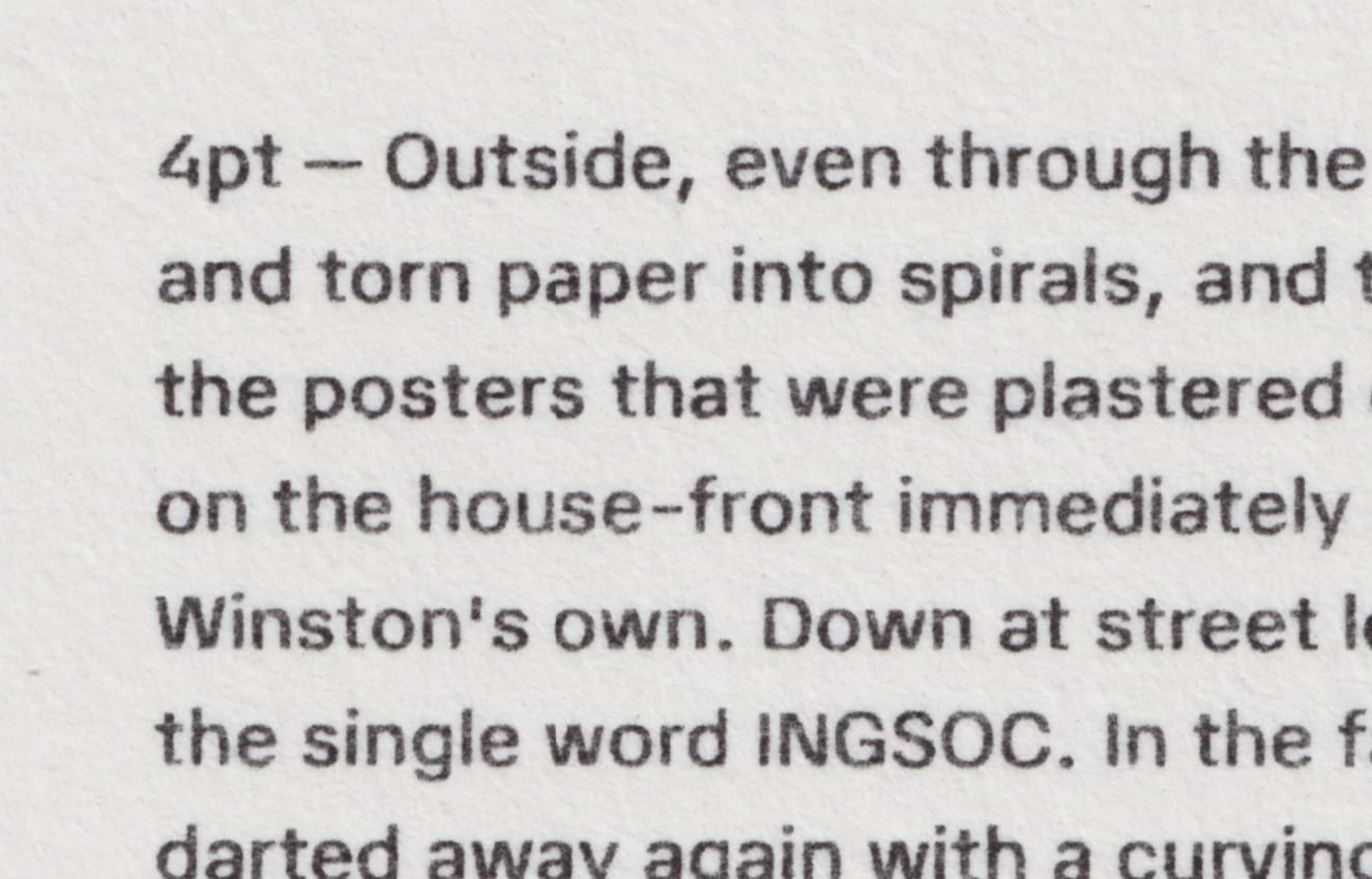 Scan of a 4pt print proof.