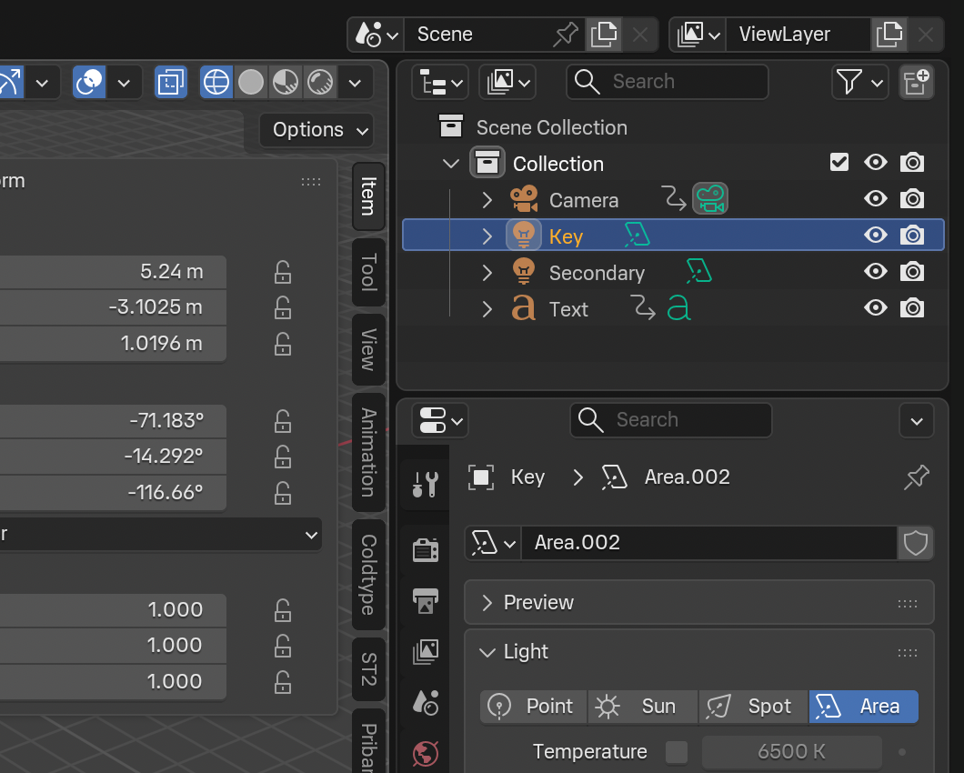 Screenshot of the Blender 3D editor showing MD UI in use as the user interface typeface.
