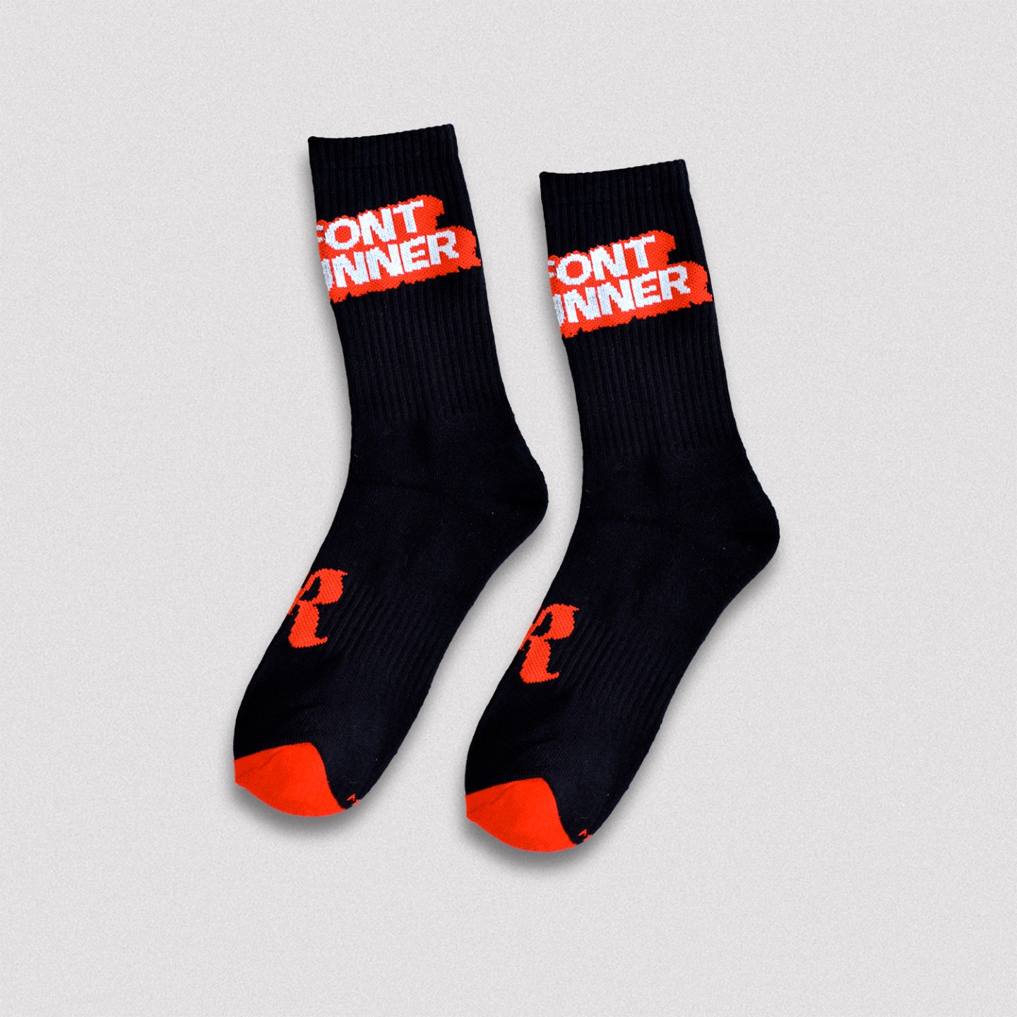 Font Runner Socks - TotalBlack Font