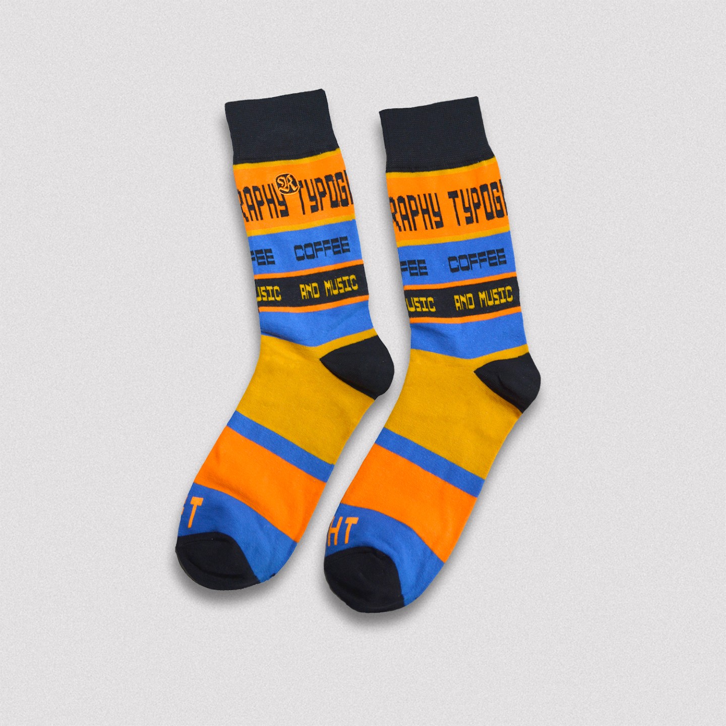 Typography Coffee & Music Socks - Pressato Font Design