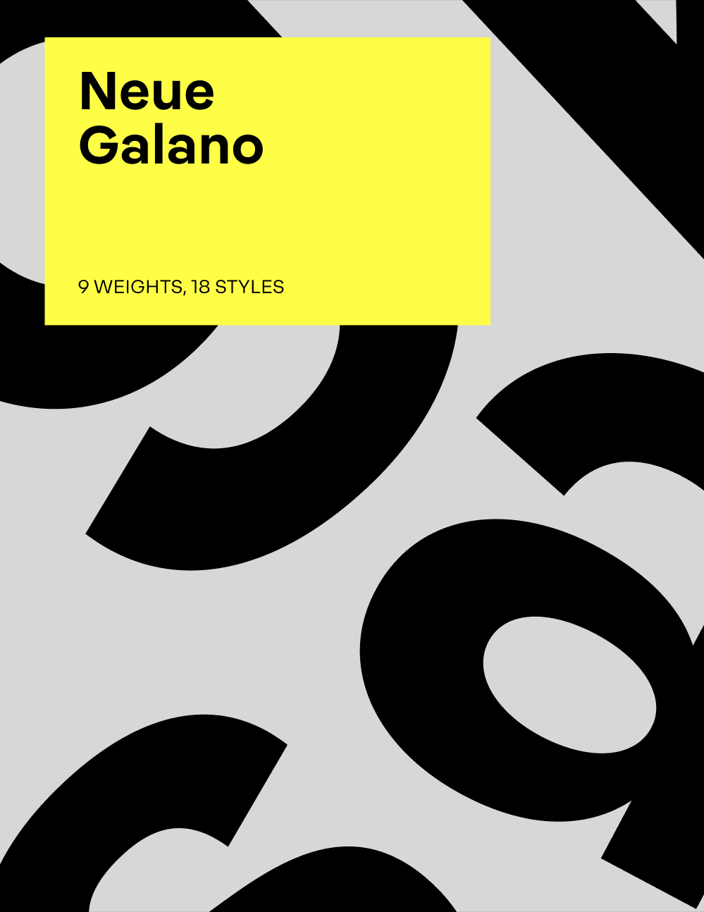 Neue Galano list of styles