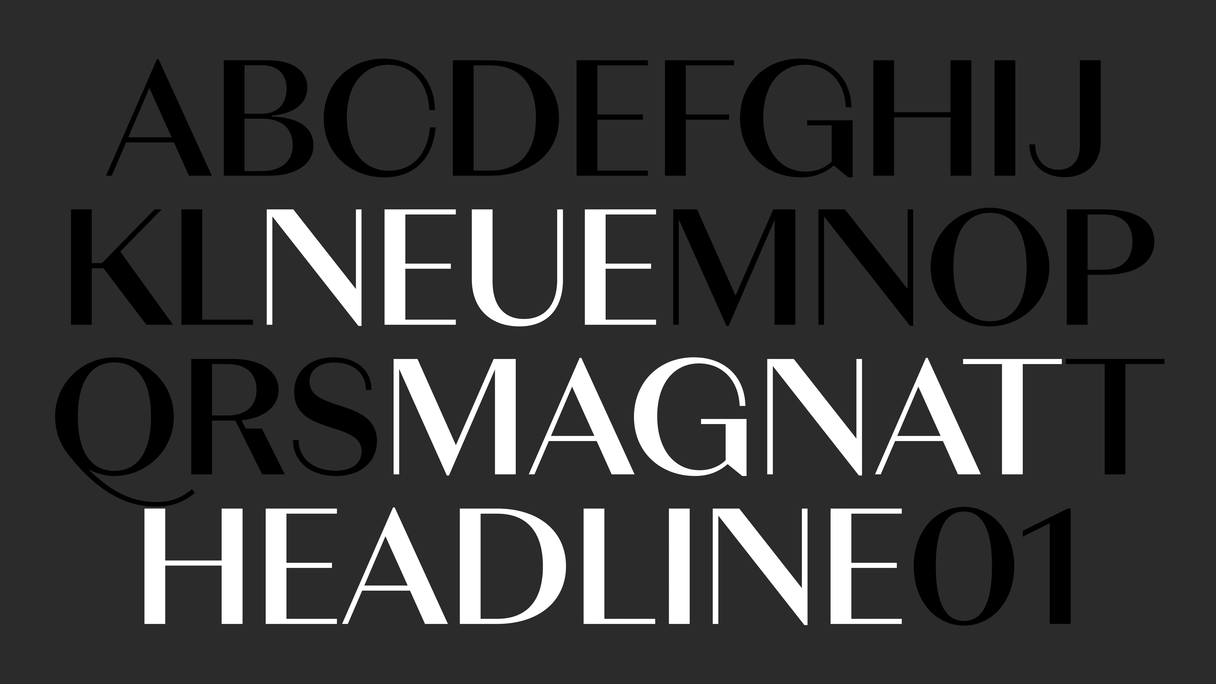 Neue Magnat Headline list of styles