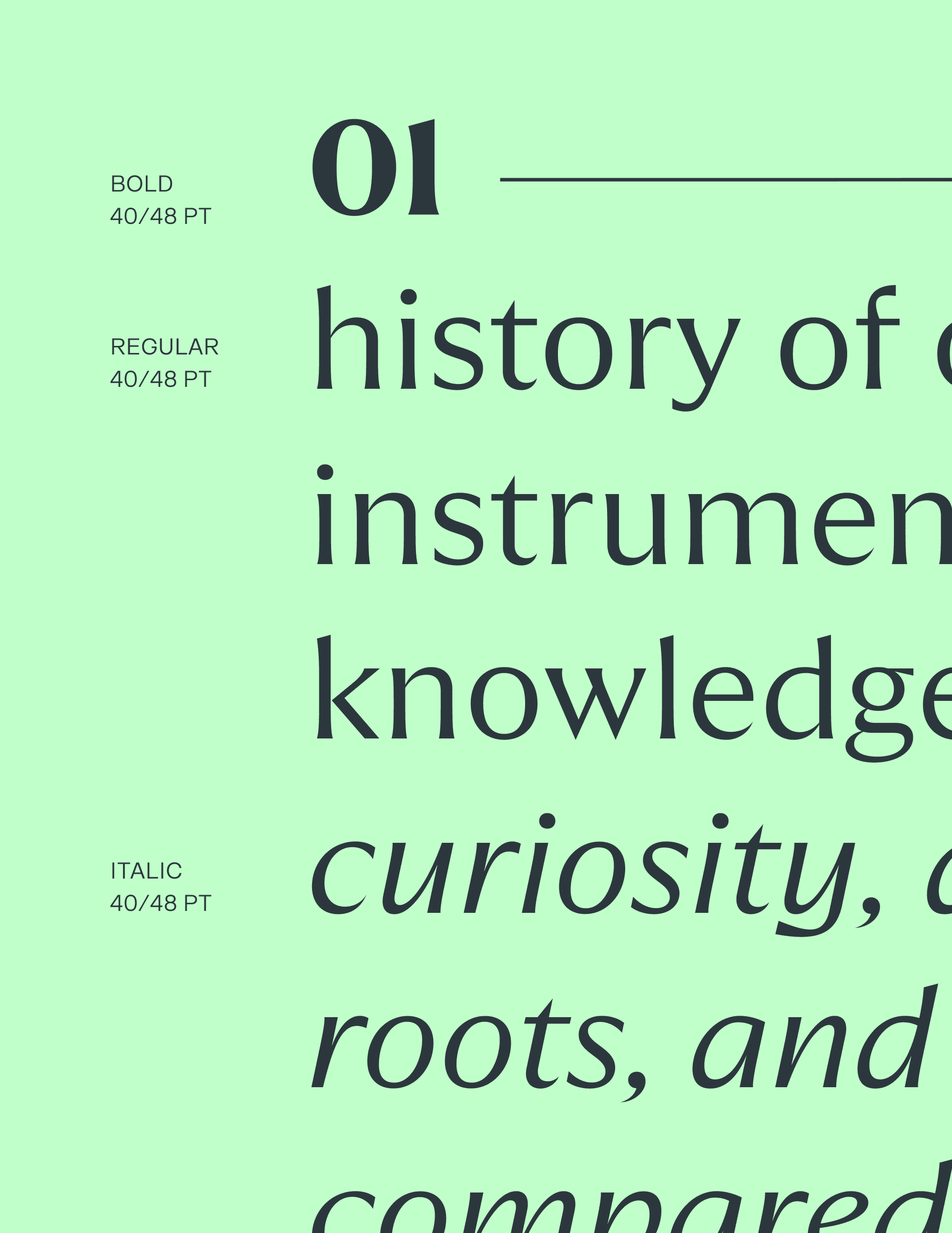 Quaria Text list of styles