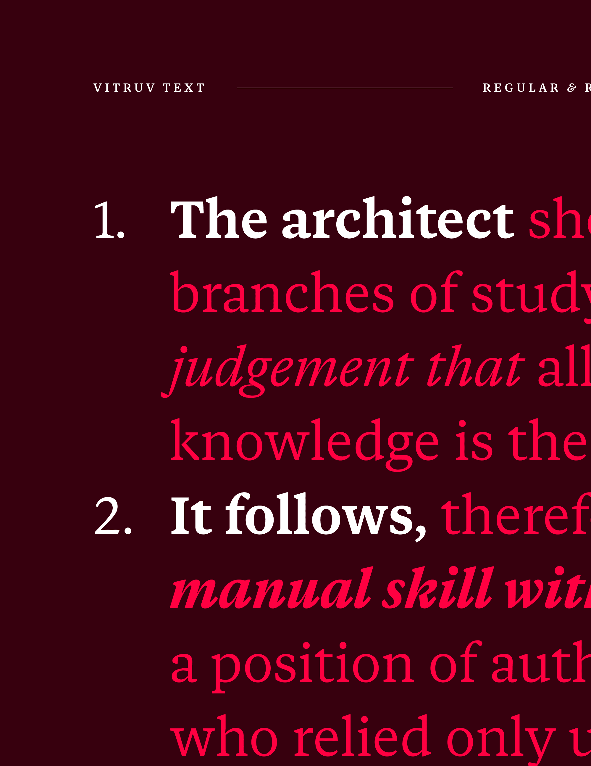 Vitruv Text list of styles