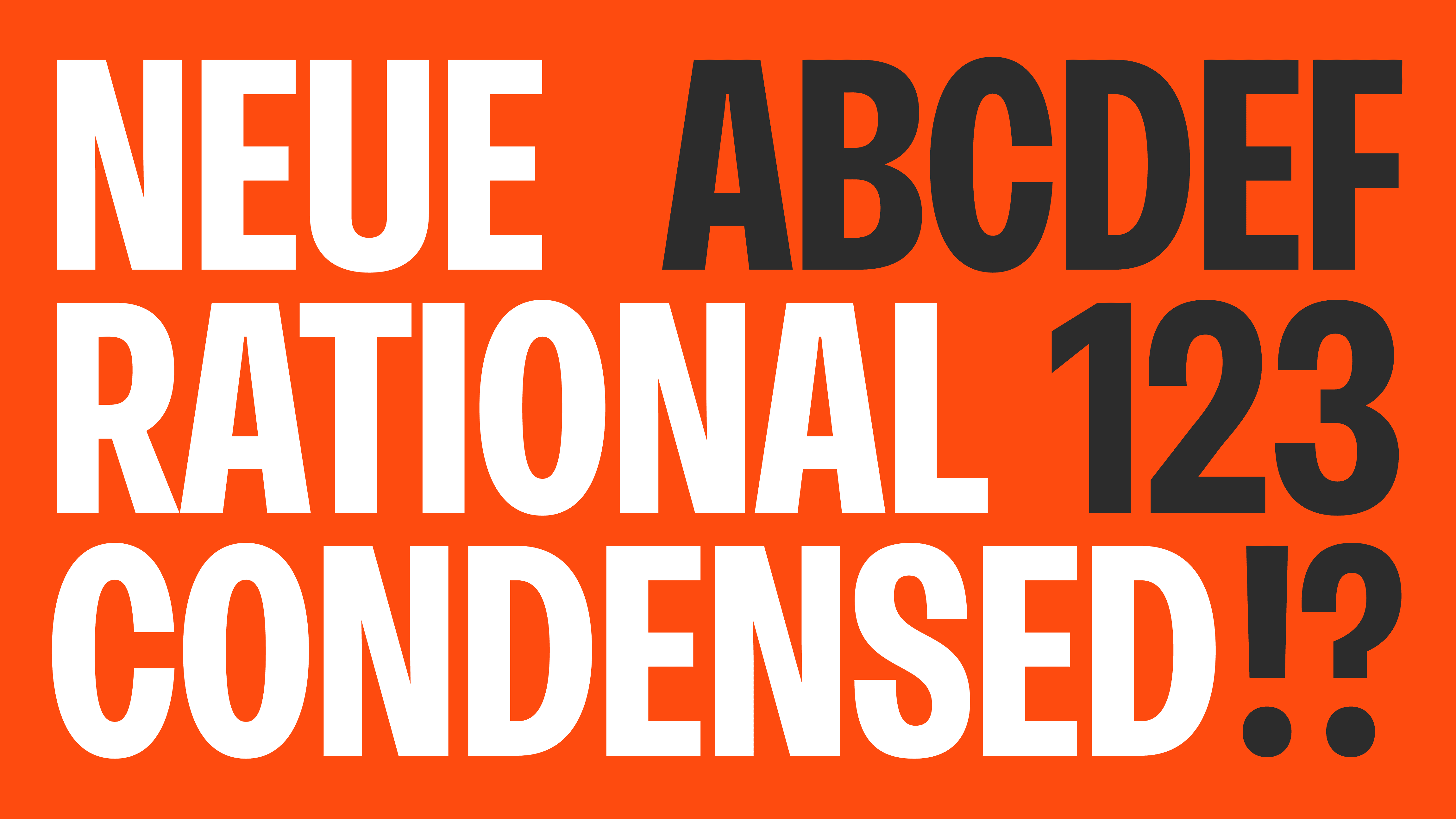 Neue Rational Condensed list of styles