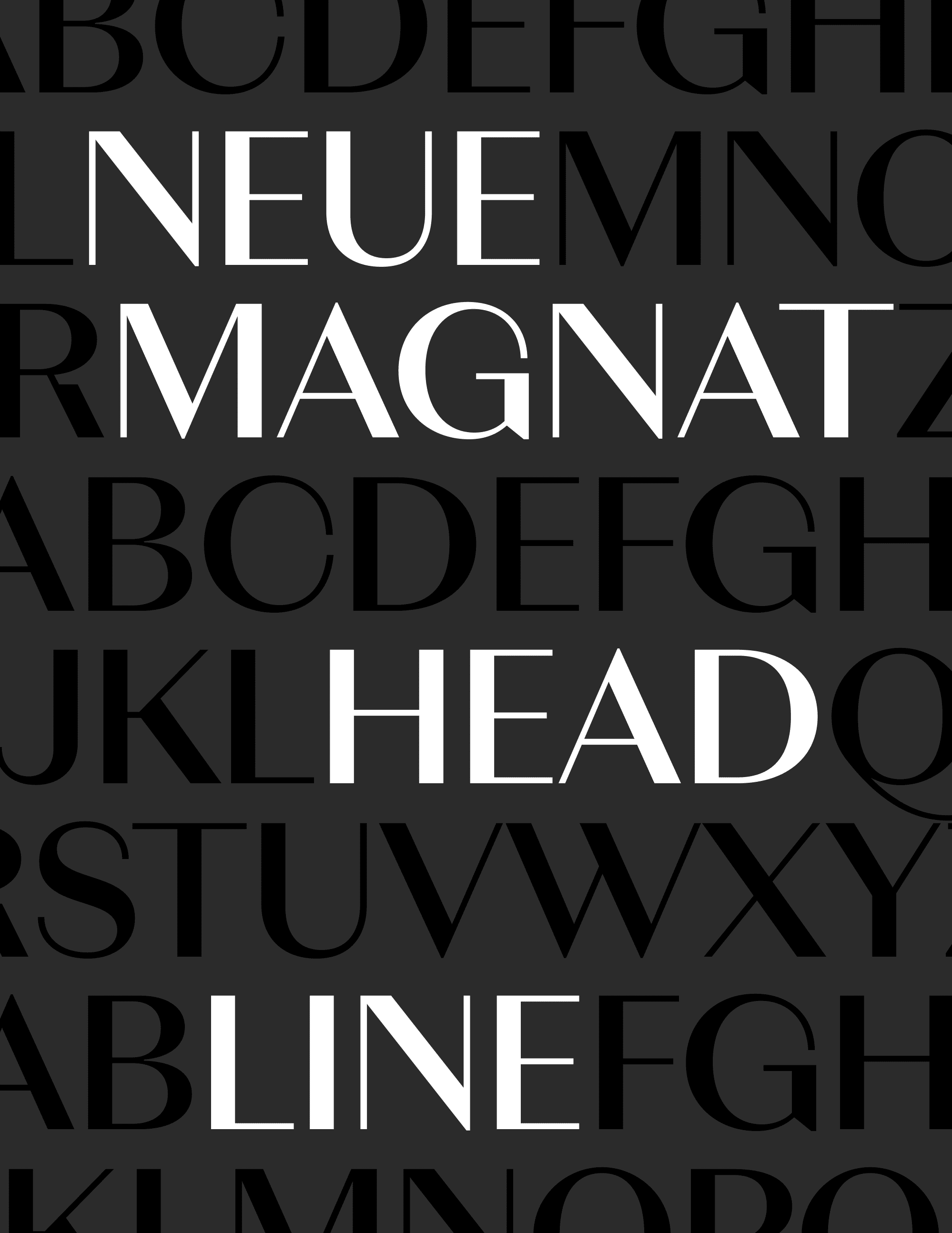 Neue Magnat Headline list of styles