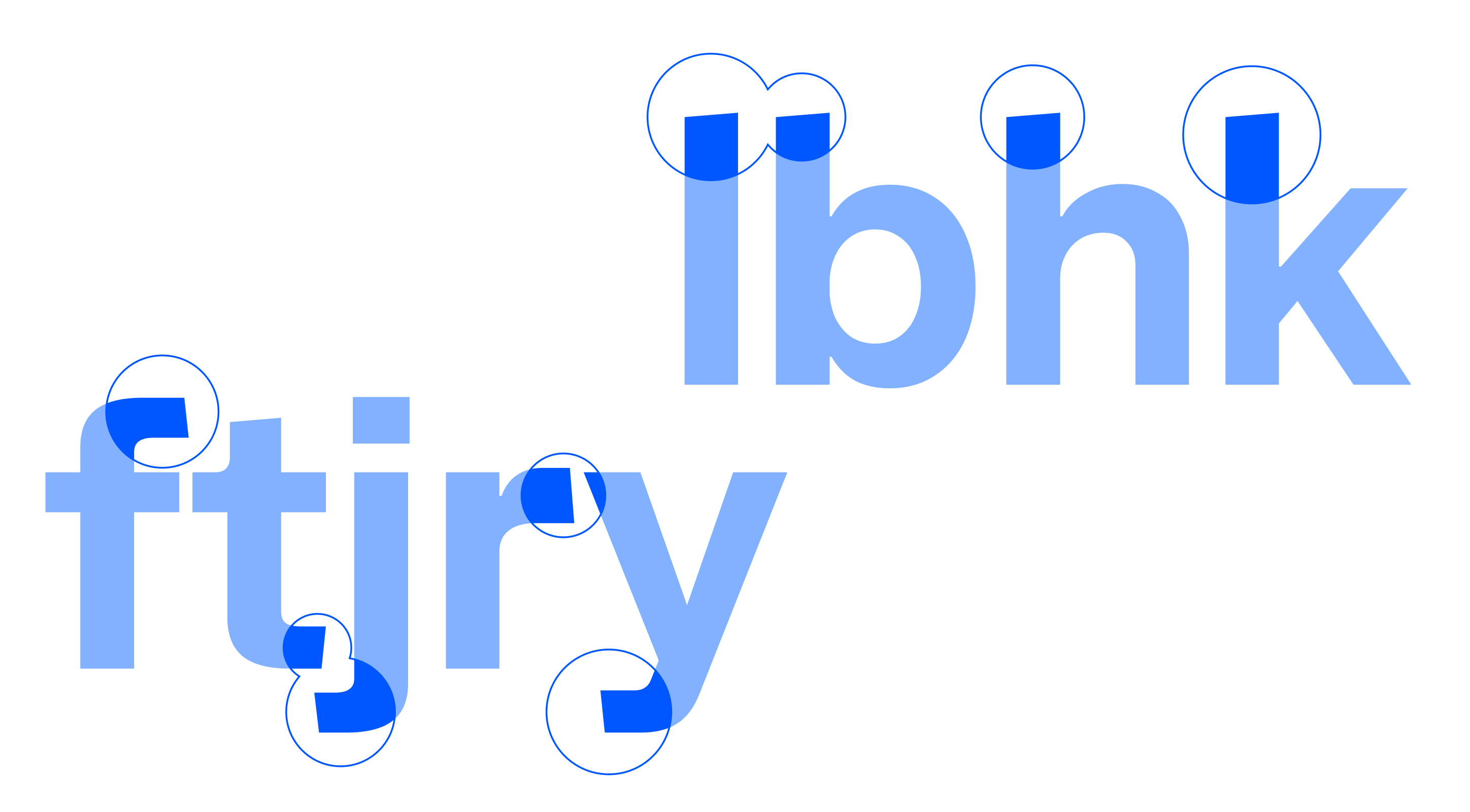 Innovator Grotesk detail showing beveled stroke endings on f, t, j, r, y and synchronized flat terminals across l, b, h, k